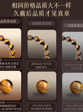 纯天然南非黄虎眼石手链情侣礼物
