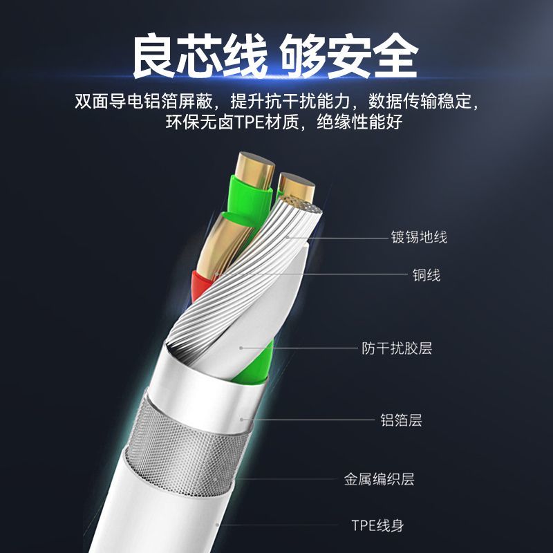 越忠适用华为nova6数据线专用nova6se快充手机充电线nove6pro充电器线typec数据线6a充电线40w超级快充套装