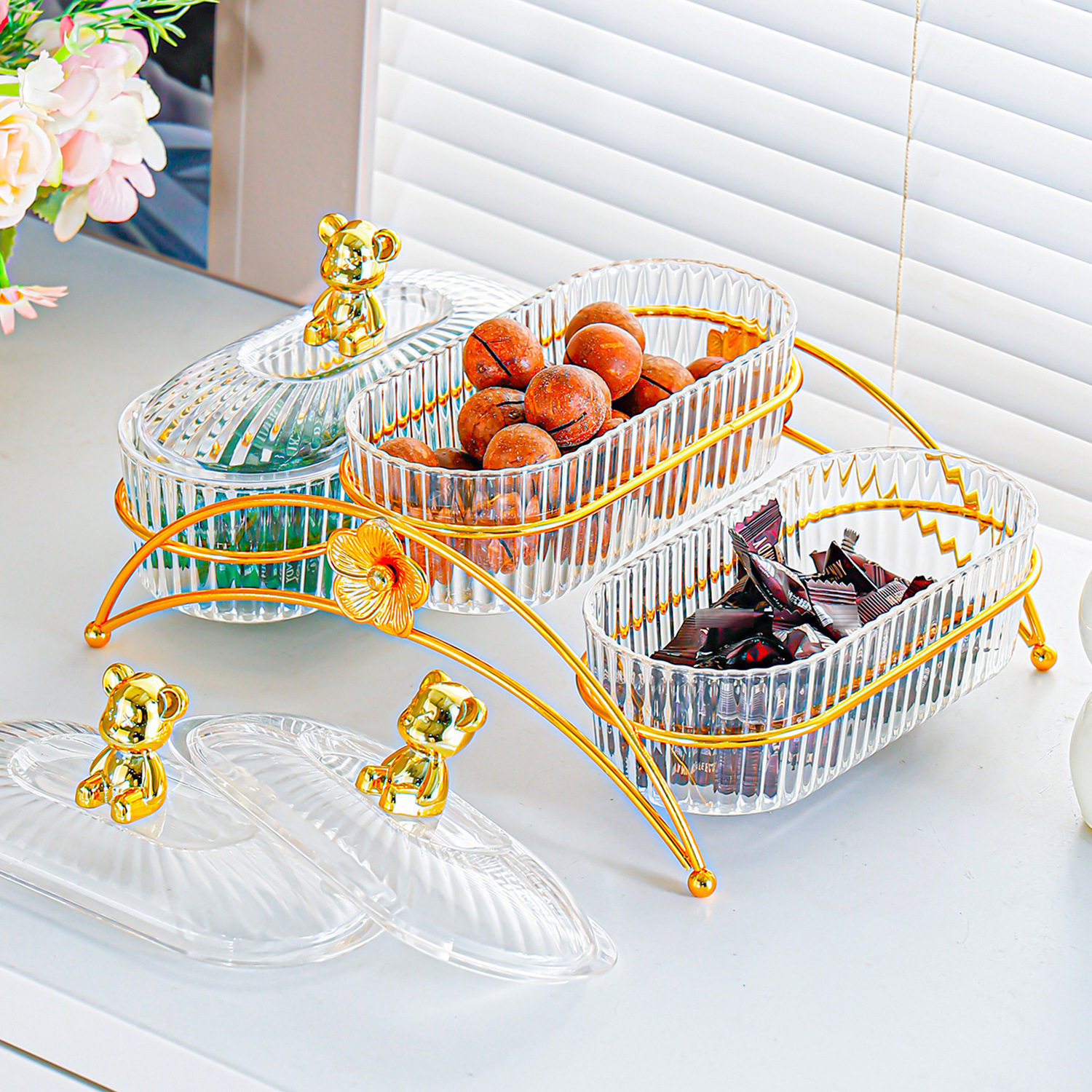 轻奢水果盘家用客厅坚果干果零食碟摆放盘新款分格下午茶点心盘子,淘宝优惠券,粉丝福利购,淘宝优惠卷