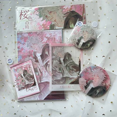 锦漫社 弹丸论破狛枝凪斗桜色の時 双闪吧唧徽章透卡色纸圆板周边 - 图0
