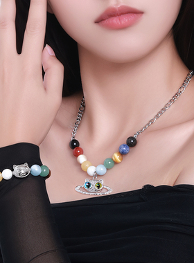 原创设计和猫星球情侣多巴胺项链