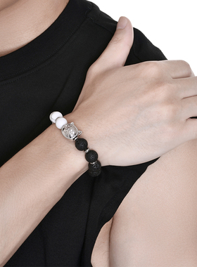 黑色手链PEACE&CAT情侣礼物情侣