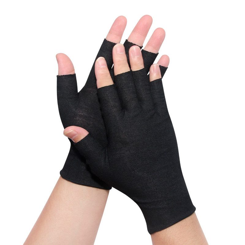 露五指白棉手套半指透气吸汗薄款男女工厂仓库打包分拣干活可触屏,淘宝优惠券,粉丝福利购,淘宝优惠卷