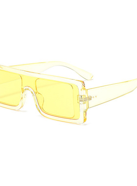 欧美网红跨境热销长方形大框墨镜 连体片Y2K未来感太阳镜厂家