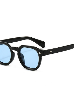 日系明星同款高级感小脸复古太阳镜女圆框黑色墨镜男款潮开车眼镜