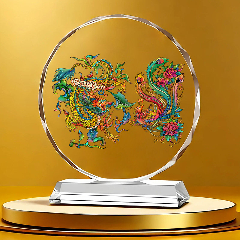龙凤呈祥水晶摆件金龙凤凰家居装饰客厅酒柜新房入宅开业乔迁礼品,淘宝优惠券,粉丝福利购,淘宝优惠卷