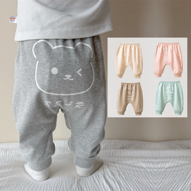 婴儿裤子春秋款男女宝宝卡通印花长裤儿童休闲裤儿童中腰束脚裤子,淘宝优惠券,粉丝福利购,淘宝优惠卷
