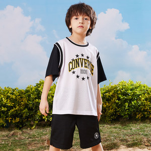 【自营】匡威儿童装男童T恤短袖短裤薄款2件套中大童夏装运动套装