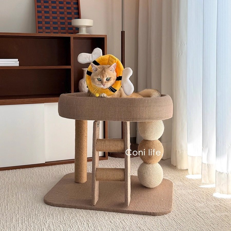 Coni life猫爬架猫窝一体猫抓板剑麻小型猫架子不占地猫抓柱玩具,淘宝优惠券,粉丝福利购,淘宝优惠卷
