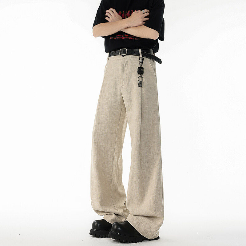 加长版西裤垂坠感休闲西装裤子男微喇裤弯刀直筒阔腿裤115cm120cm,淘宝优惠券,粉丝福利购,淘宝优惠卷