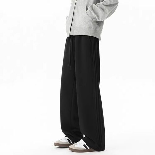 加长版卫裤男190高个子垂感直筒休闲裤子115黑色显瘦阔腿裤宽松潮 - 图3