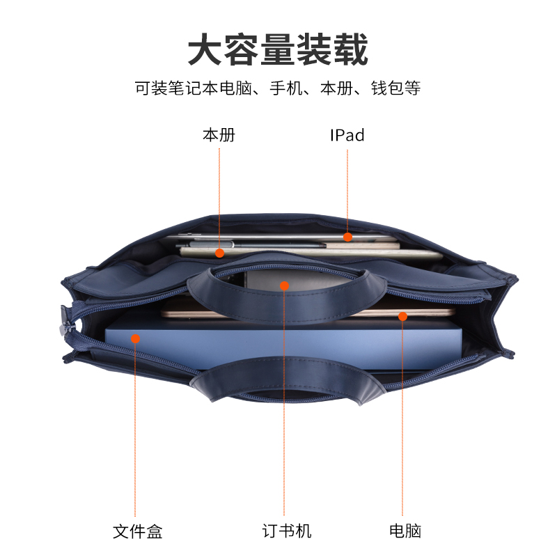 定制logo得力63762便携办公收纳包公文包文件袋商务资料袋大容量 - 图0