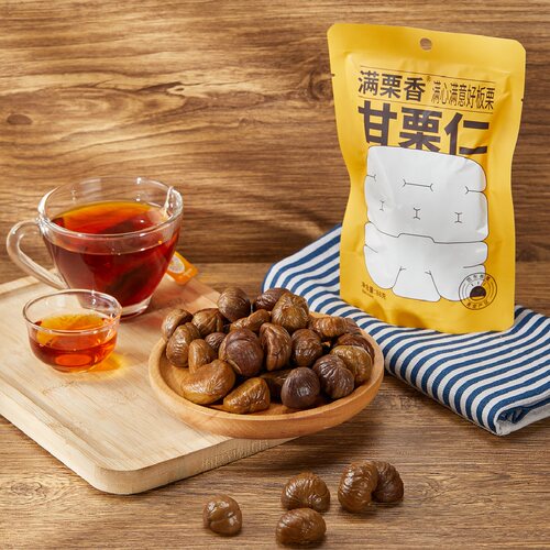 满栗香原味甘栗仁88g 袋装即食板栗仁  休闲零食坚果 河北板栗 - 图0