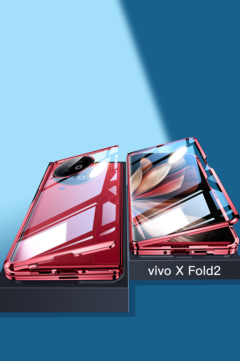 适用于vivoxfold2手机壳新款可折叠屏xfold3双面玻璃磁吸xfold3pro前后全包镜头防摔个性保护套+高档超薄男款 - 图3