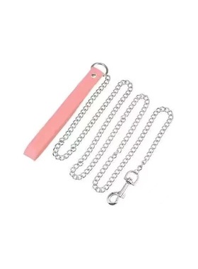 皮质牵引绳金属链条暗黑项链配饰牵引绳拍照道具链子项圈脖颈链男