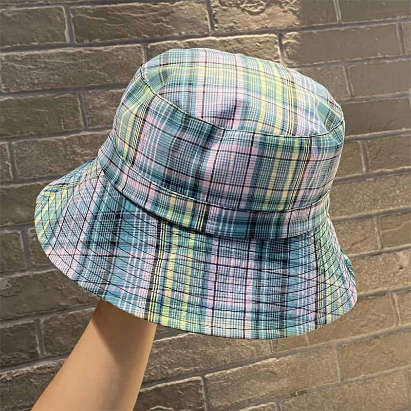 明星刘亦菲同款春夏小清新条纹盆帽女百搭显脸小素颜遮阳防晒帽子