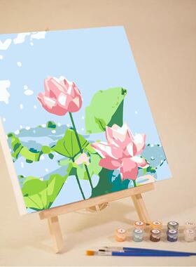 diy数字油画风景郁金香丙烯画