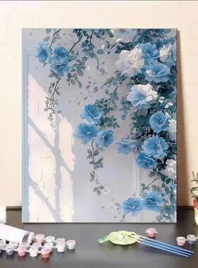 数字油画2024新款diy填色画中国风手工打发时间客厅挂画向日葵