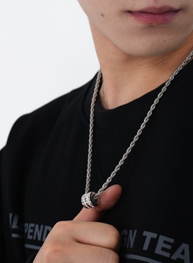 钛钢圆柱精致吊坠项链男钛钢百搭新款简约时尚项链DR-29A0087