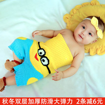 Baby child care tummy tummy navel pants baby anti-kick deity Thickening Warm Pure Cotton Belly