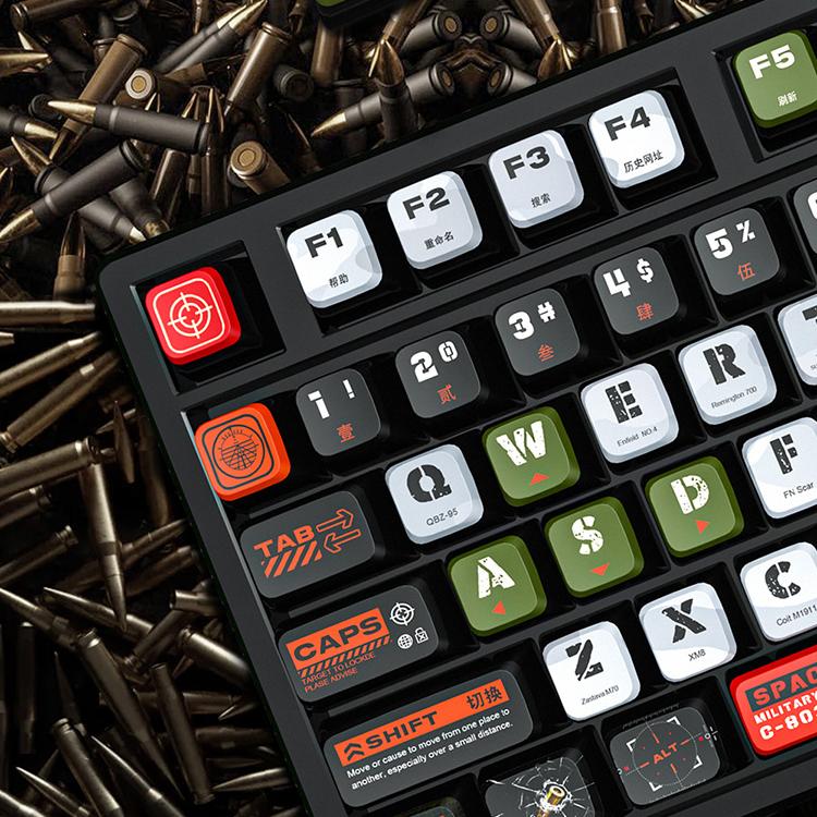 骆砾ak赛博朋克键帽pbt热升华双皮奶asa机械键盘透光键帽87键mda - 图0