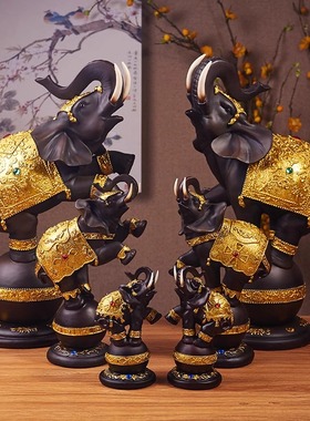 桌面招财大象树脂泰国风格