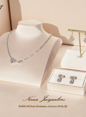 NJJewelry爱心吊坠耳环