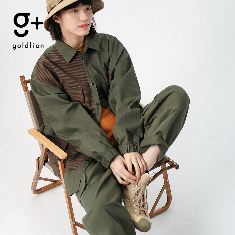 金利来 g+阿美咔叽风大贴袋工装长裤直筒阔腿裤子男 - 图3