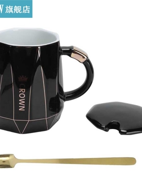 mug Cup for Beer Tea Milk Drink Ceramic Cup with Lid Spoon 4