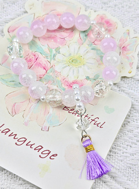 新款百搭中式流苏手链甜美多巴胺彩色琉璃手饰文创小卖部学生饰品