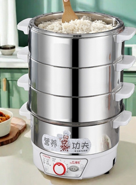 电蒸锅多功能家用三层不锈钢大容