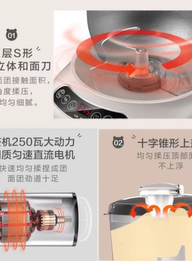 小熊7L和面机醒面家用揉面机厨师机小型发酵烹饪机搅拌料理机正品