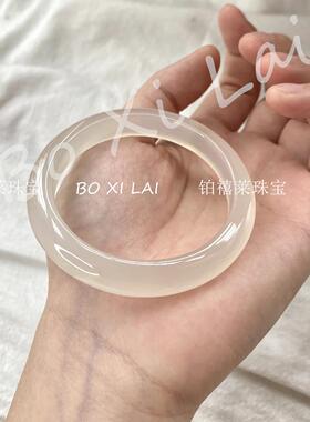 高冰白玉髓手镯浅香槟