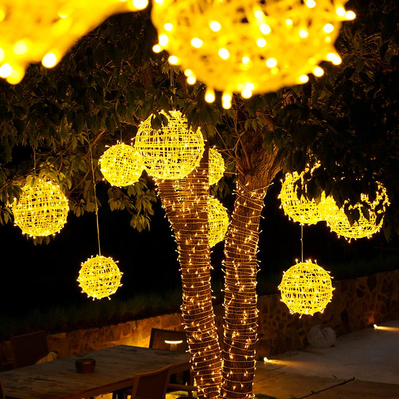 树灯景观灯挂树上的彩灯藤球灯球农村院子节日装饰防水户外氛围灯-图1