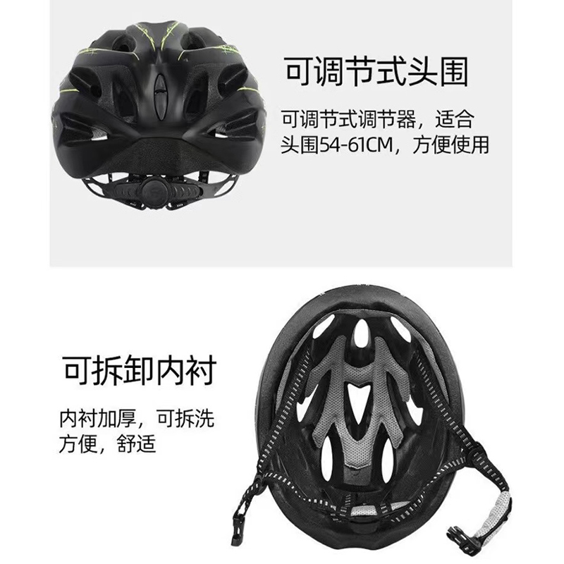 公路车带风镜自行车男款一体骑行头盔超轻透气防晒男女通用安全帽 - 图0