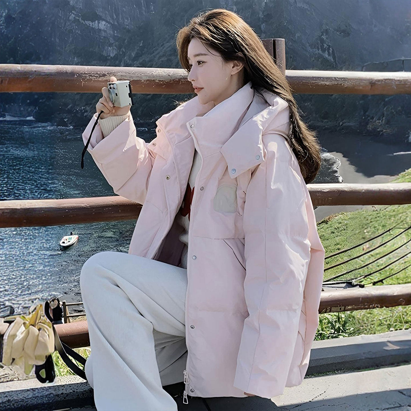 300斤特大码女装时尚简约粉色棉服女胖mm慵懒风加厚保暖棉衣外套,淘宝优惠券,粉丝福利购,淘宝优惠卷