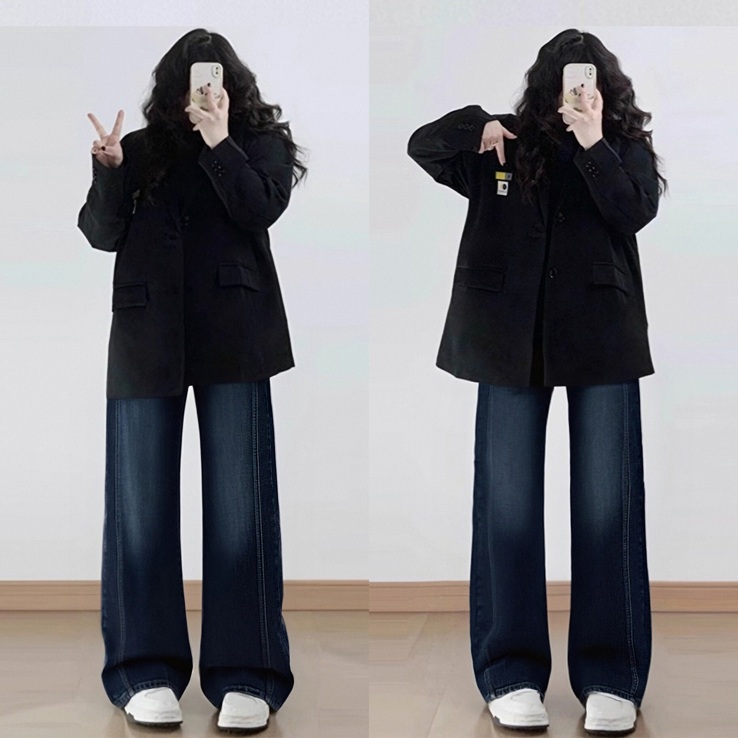 大码女装蓝色高腰弹力微喇牛仔裤女2025冬季胖mm加绒加厚阔腿裤子,淘宝优惠券,粉丝福利购,淘宝优惠卷