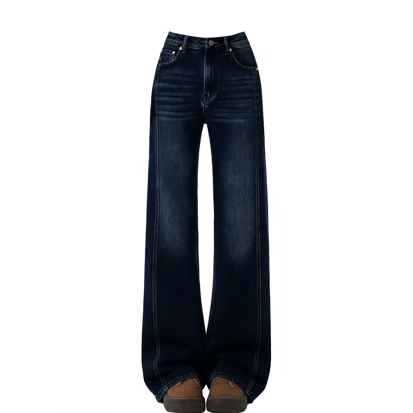 胖mm大码女装复古蓝高腰弹力牛仔裤女韩系穿搭不贴腿显瘦直筒裤子,淘宝优惠券,粉丝福利购,淘宝优惠卷