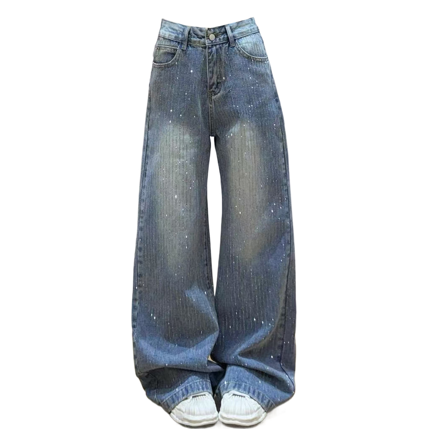 300斤大码女装重工烫钻牛仔裤女胖mm宽松高腰显瘦阔腿直筒裤子,淘宝优惠券,粉丝福利购,淘宝优惠卷