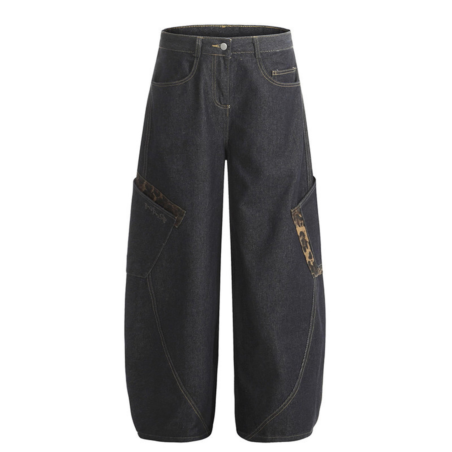 300斤大码女装辣妹风学生工装牛仔裤女胖mm复古高街弯刀阔腿裤子,淘宝优惠券,粉丝福利购,淘宝优惠卷