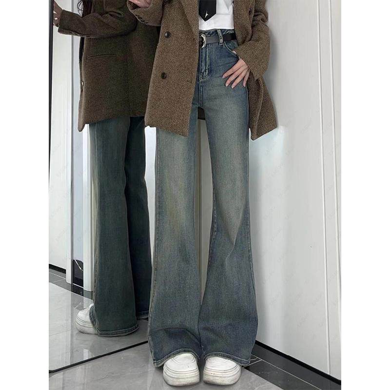 特大码女装复古蓝不贴腿微喇牛仔裤女胖mm高腰显瘦弹力喇叭长裤子,淘宝优惠券,粉丝福利购,淘宝优惠卷