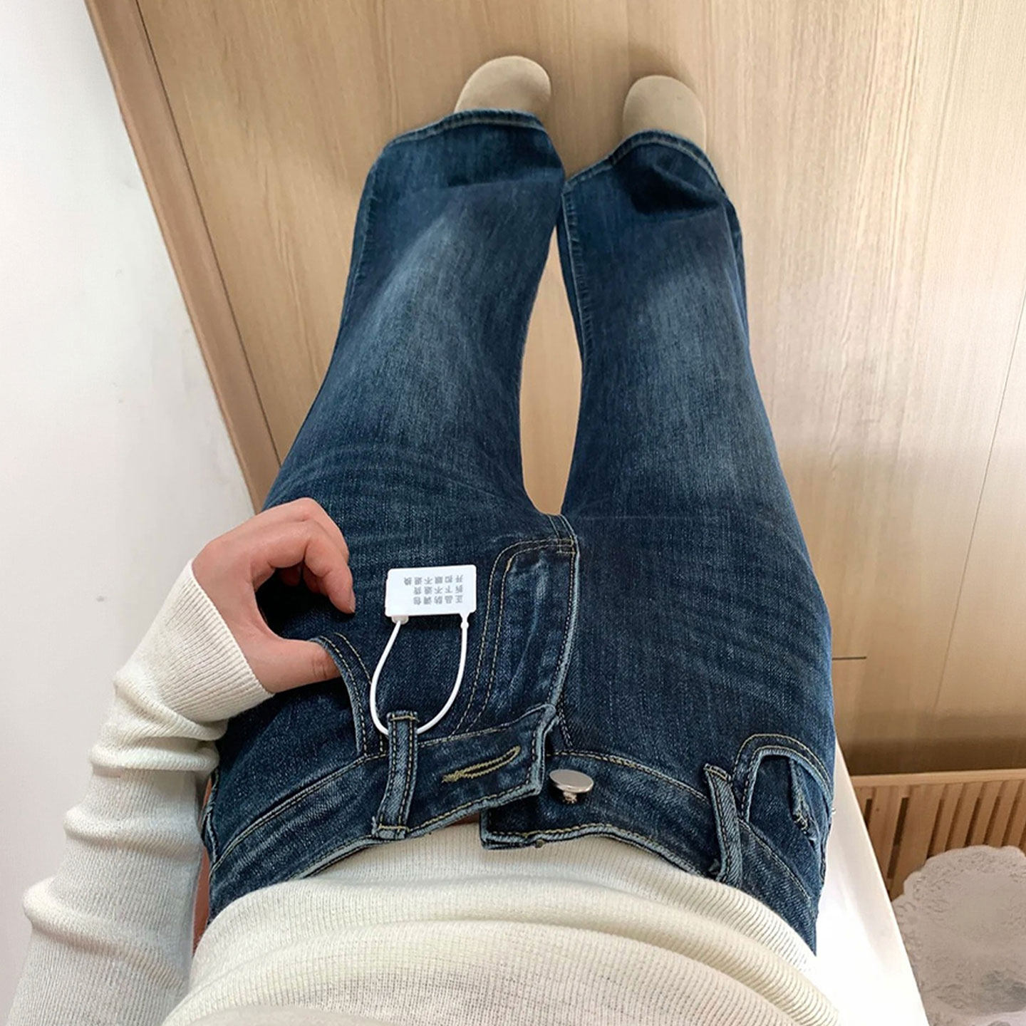 300斤大码女装学生高腰牛仔裤女新款胖mm韩版复古设计感微喇裤子,淘宝优惠券,粉丝福利购,淘宝优惠卷