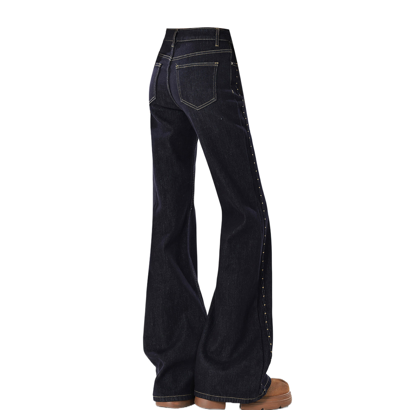 特大码女装复古辣妹风微喇牛仔裤女新款胖mm裤子绣花设计感喇叭裤,淘宝优惠券,粉丝福利购,淘宝优惠卷