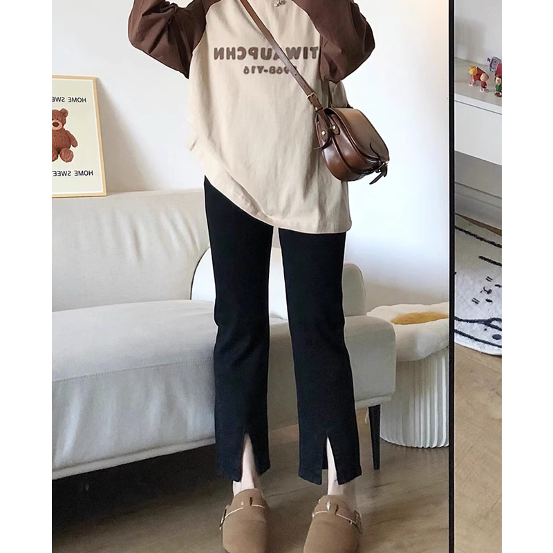 大码女装开叉牛仔裤女春秋新款胖mm弹力显瘦九分裤黑色烟管裤子女,淘宝优惠券,粉丝福利购,淘宝优惠卷