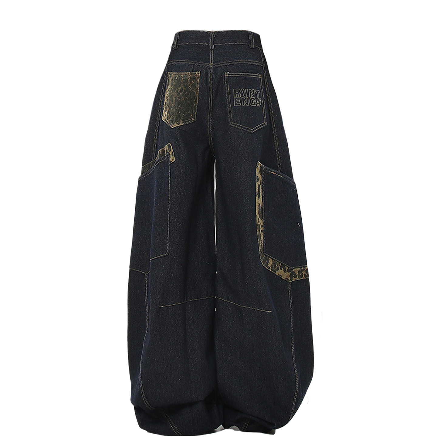 特大码女装美式高街工装牛仔裤女胖mm复古街头辣妹风弯刀阔腿裤子,淘宝优惠券,粉丝福利购,淘宝优惠卷