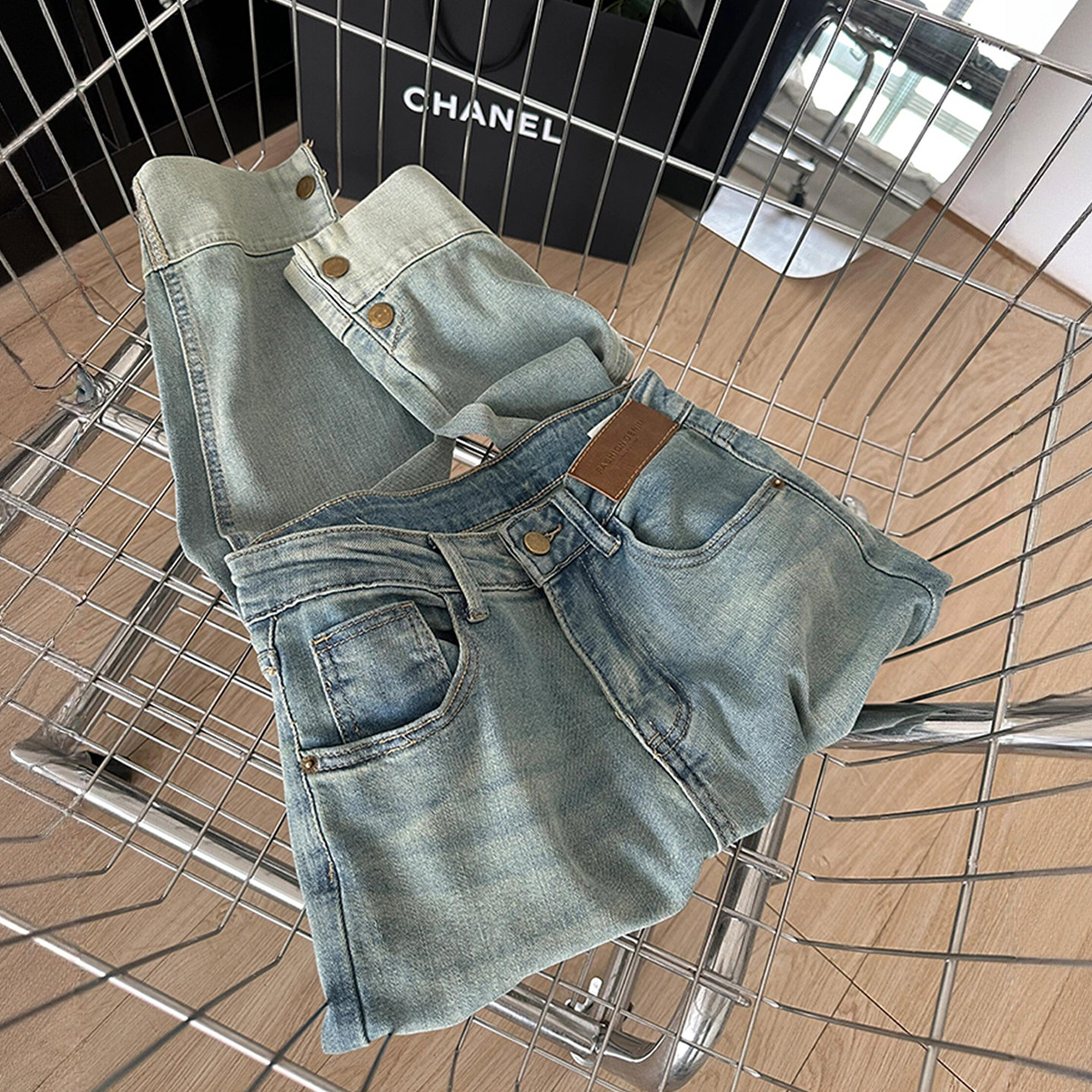 大码女装韩版复古蓝色牛仔裤女胖mm裤子宽松显瘦不贴腿九分烟管裤,淘宝优惠券,粉丝福利购,淘宝优惠卷