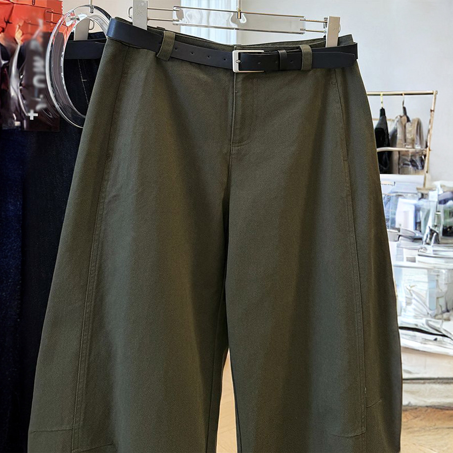 300斤大码女装高腰显瘦弯刀牛仔裤女胖mm绿色小众设计感阔腿裤子,淘宝优惠券,粉丝福利购,淘宝优惠卷