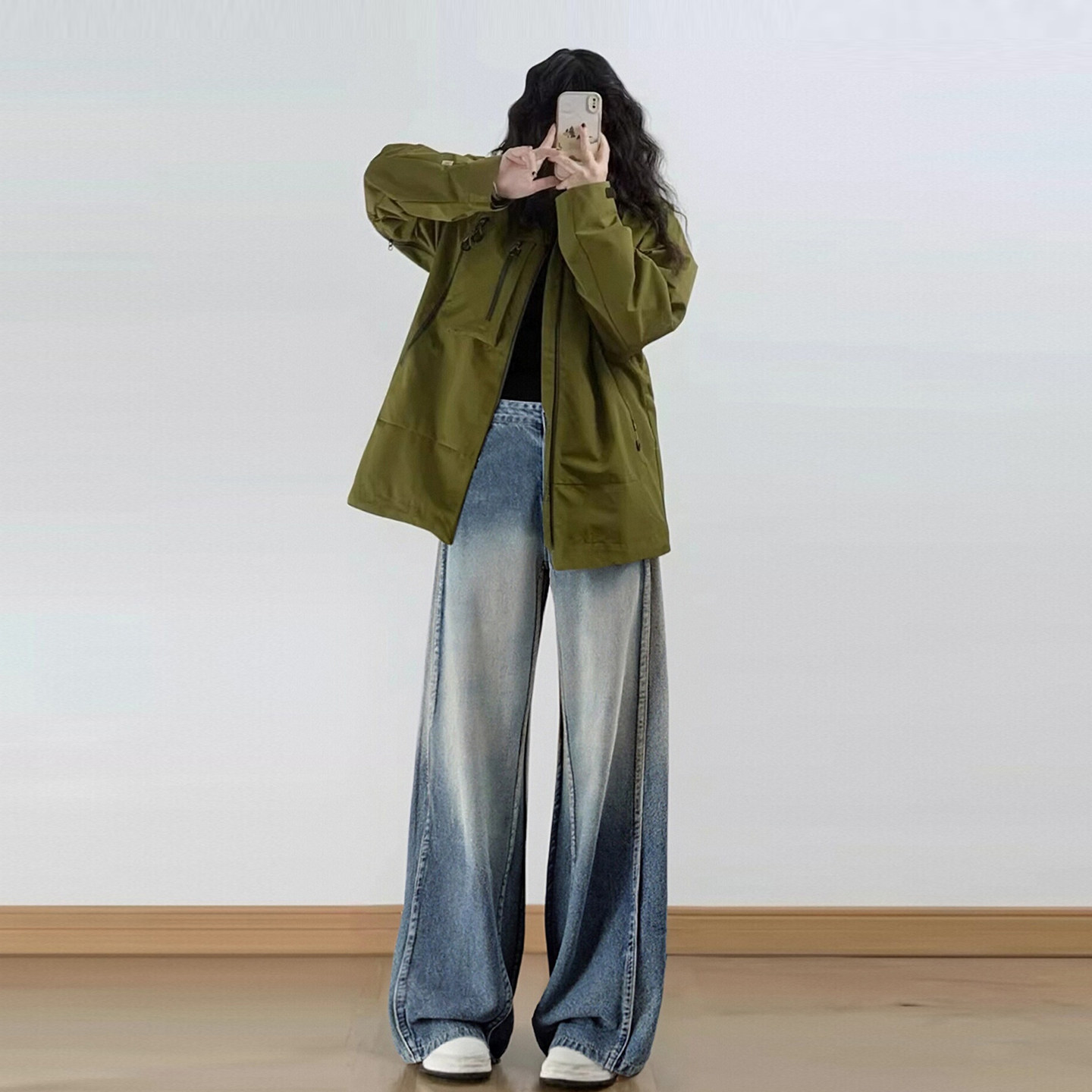 300斤大码女装美式个性ins渐变色牛仔裤女新款胖mm显瘦直筒长裤子,淘宝优惠券,粉丝福利购,淘宝优惠卷