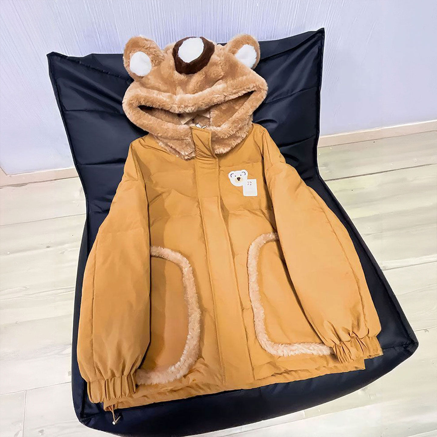 特大码女装设计感减龄毛绒耳朵连帽棉服女胖mm学院风加厚保暖外套,淘宝优惠券,粉丝福利购,淘宝优惠卷