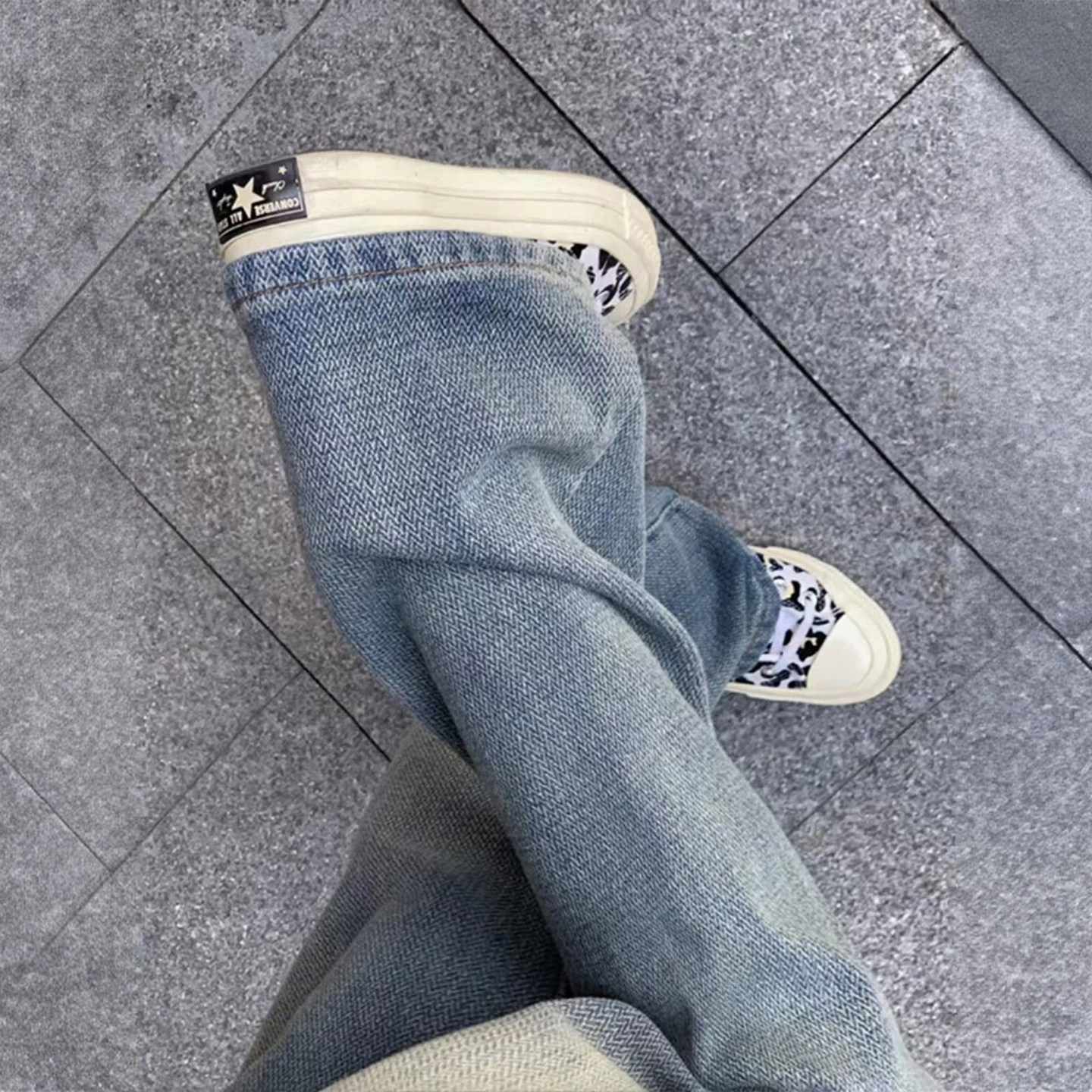 胖mm特大码星空纹设计加绒牛仔裤女美式小众宽松保暖加厚阔腿长裤,淘宝优惠券,粉丝福利购,淘宝优惠卷